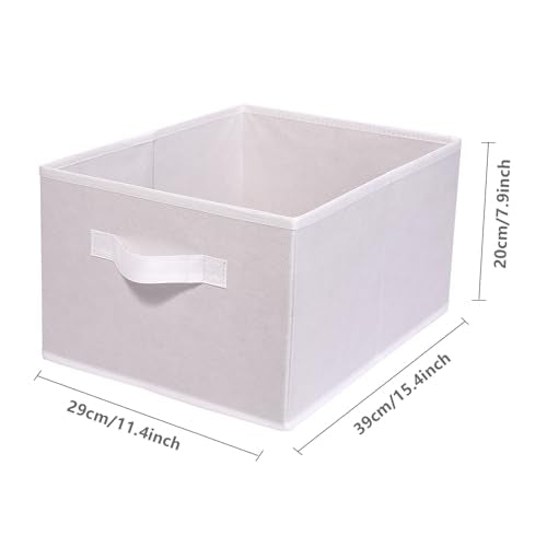 BOMKEE Clothings Collapsible Storage Bins, Foldable Organizers and Storage Baskets Cube Storage Bin for Bedroom Living Room (4 Pack) (White, 15.4x11.4x7.9inch) - color: White, size: 15.4x11.4x7.9inch