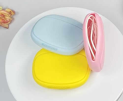 Silicone Headphone Organizer - Data Cable Storage Case - Mini Key Box - Portable Wired Headset Storage Bag (Yellow-Pink-Blue-3PCS) - color: Yellow-Pink-Blue