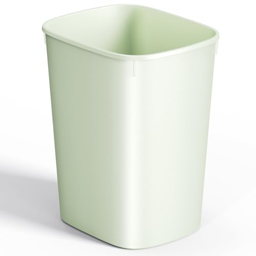 CEROELDA Bathroom Trash Can with Lid, 10L/2.6 Gal Small Garbage Can with Press Top Lid, Slim Plastic Waste Basket for Toilet, Office, Bedroom(Green) - color: 1 Pack-No Lid-Green