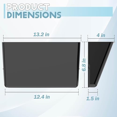 Gawerk Clear Acrylic Single Pocket, Plastic Hanging Wall Mount File Holder for Office Home (Black, 4 Pack) - color: Black, size: 4 Pack