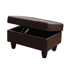 Ottoman Storage Ottoman Bench Faux Leather Footrest Footstool with Hinged Lid for Living Room, Bedroom, Entryway, Brown, 28.5"X19"X17.5" - color: Brown