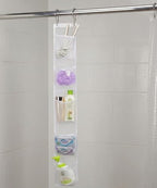 ALYER Hanging Storage Shower Caddy Organizer,Mesh Pockets for Bathroom,Closet,Pantry (White) - color: White