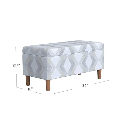 HomePop Malmo Decorative Storage Bench -Natural Woven Geo - color: Natural Woven Geo
