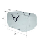 Pop-Up Mesh Laundry Basket with Triple Compartments, 3 Section Sorting Hamper, White, 16" x 16" x 28"