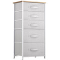 YITAHOME 5 Drawers Dresser - Fabric Dresser, Organizer Unit for Living Room, Closets(Pink) - color: Pink, style: 5-Drawer
