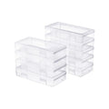 Medium Clear Storage Box 9 Pack Stackable Storage Containers with Snap-Tight Latch 10" x 5"x 1.9" for Pencil Box,Art tools - size: Medium-9 Pack