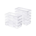 Medium Clear Storage Box 9 Pack Stackable Storage Containers with Snap-Tight Latch 10" x 5"x 1.9" for Pencil Box,Art tools - size: Medium-9 Pack