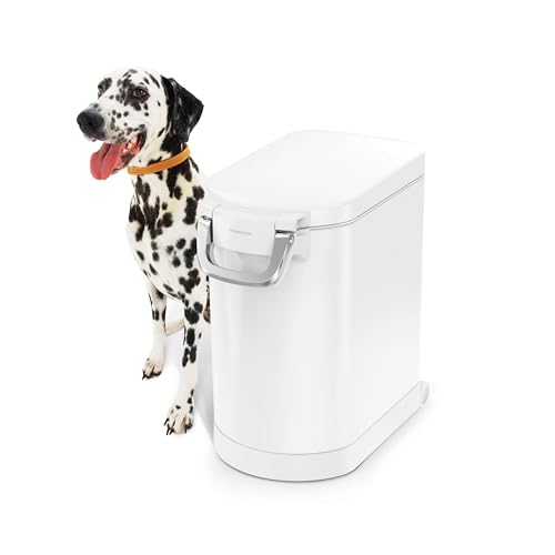 simplehuman 25 Liter, 27 lb / 12.2 kg Medium Pet Food Storage Container for Dog Food, Cat Food, and Bird Feed, White - color: White, size: Medium