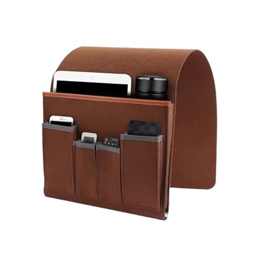 Multifunctional Sofa Organizer - Non Slip Armrest Storage Bag, Convenient Couch Pocket for Remote, Phone, and Accessories, Sturdy Design, Best for Recliner, Home, Use - color: Brown