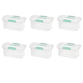 Sterilite 6 Pack Stackable Storage Bin with Latch Lid, Medium Nesting ShowOffs, Clear - size: Medium, style: 6 Pack