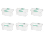 Sterilite 6 Pack Stackable Storage Bin with Latch Lid, Medium Nesting ShowOffs, Clear - size: Medium, style: 6 Pack