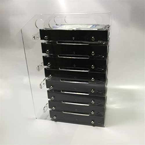 Hard Drive Bay Holder 3.5'' Multi-Layers Hard Disk Bracket HDD Mounting Bracket Kit, Transparent Mechanical Hard Disk Box Storage Organizer Case Rack with Cooling Fan Space (4 Layers) - style: 4 Layers