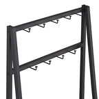 Amazon Basics 9 Hooks Coat Rack, Freestanding Entryway Shoe Bench with Metal 1-Tier Storage Shelf, Space Saving for Hallway and Bedroom, 13" D x 27.6" W x 69" H, Black