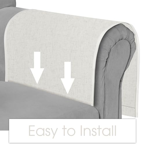 Joywell Couch Remote Holder Sofa Armrest Organizer Non Slip Arm Chair Caddie for Recliner with 6 Pocket Storage for Magazine, Tablet, Phone, iPad, Beige White - color: Beige White, size: 19'' x 35''