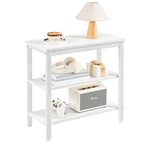 HOOBRO End Table, Simple Rustic Side Table with 3-Tier Storage Shelf, Narrow Nightstand for Small Spaces, Easy Assembly, for Living Room, Bedroom, Industrial Design, White WT14BZ01 - color: White