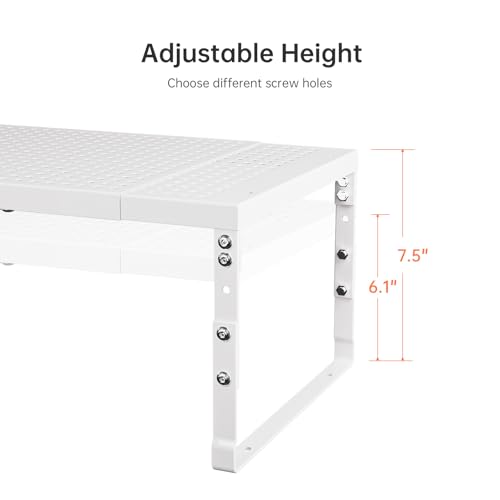 Cabinet Shelf,Expandable Adjustable Stackable Kitchen Organizer,for cabinets, Kitchens, countertops, bathrooms Shelf Organizer(3Packs/White,Large) - color: White, size: 3 PACKS/WHITE/LARGE