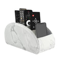 Remote Control Holder with 5 Compartments, PU Leather Remote Caddy Desktop Organizer for TV DVD Blu-Ray Media Player and Heater Controllers, Multifunction Tabletop Storage Box, White - color: White