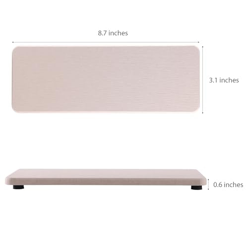 NiuYichee 2 Pcs Water Absorbing Stone Trays, Kitchen/Bathroom Sink Soap Dish, Diatomite Tray Used for Hand Soap & Cosmetic Bottles in The Modern Home, 3.15" W x 8.7" L, Light Gray - color: Light Gray, size: 8.7" x 3.15"