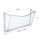 Azar Displays 250025 Clear Plastic Wall Mount File Holder with Hanging Hardware (4-Pack) - color: CLEAR, style: Screw Mount