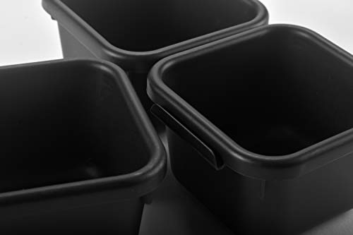 Masirs Interlocking Drawer Organizer Bins, Durable Plastic, Various Sizes for Custom Layout Design, Great for Desk Drawer, Tool Box or Garage Organization, (Black | 8-Piece Set) - color: Black, size: Various Sizes