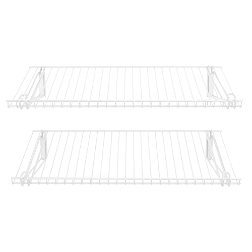 Rubbermaid Configurations 26" Shelving Kit, Set of 2 Shelves (Uprights not included), White, Expandable, Organization for Home/Laundry/Bathroom/Mudroom/Pantry/Linen Closet/Garage - style: Wire Shelf