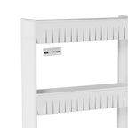 4-Tier Storage Organizer Rack - Plastic Rolling Cart for Office, Dorm, Bedroom, Bathroom, and Laundry Room Organizing by Lavish Home (White) - size: 4-Tier