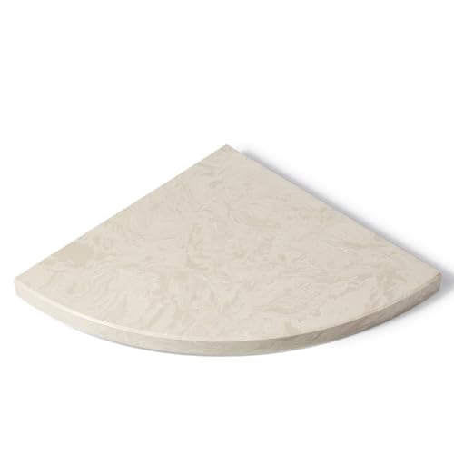 Koville 10'' Natural Marble Shower Corner Shelf for Bathroom, Wall Mounted Stone Corner Shower Caddy 1 Layer, No Drilling, Modern, Polished, Durable, Conical, Bathroom Storage - 1 Item - color: Khaki Rose, size: 1-Layer