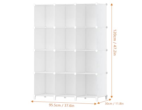 HOMIDEC Closet Organizer, 12-Cube Closet Organizers and Storage, Portable Closet Shelves, Clothing Storage (White) - color: White