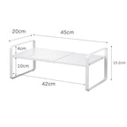 Yamazaki Home Tower Expandable Support Rack - Kitchen Storage Shelf Organizer - Small - Steel - color: White