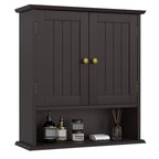 Bathroom Wall Cabinet, Over The Toilet Storage Cabinet with 2 Doors and Adjustable Shelf, Wooden Medicine Cabinet Wall Mounted, Room Space Saver for Bathroom Kitchen - color: Bathroom Cabinet-brown