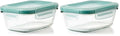 OXO Glass Food Storage Container, Rectangle, 1.6 Cup | Smart Seal | Leakproof | Pack of 2 - size: 1.6 Cup (Pack of 2), style: Glass