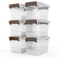 WYT Clear Storage Latch Box, 6 Pack Storage Organizer Bins with Latching Handle and Lids, 3.5 Quart - size: 3.5qt - 6 pack