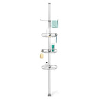 simplehuman 9' Tension Pole Shower Caddy, Stainless Steel and Anodized Aluminum - size: 9 ft