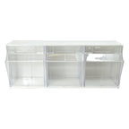 Deflecto Tilt Bins, Interlocking 3-Bins, 24" x 7" x 9.5 ", White (20303OP) - style: 3 Bins