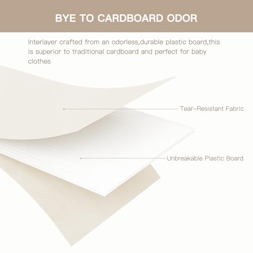 Criusia Drawer Organizer Clothes, 10 Pack Dresser Organizer for Baby Clothes, Underwear, Sock- Foldable Closet Organization and Storage Dividers Bins for Nursery, Bedroom (Beige) - color: Beige, size: 10PACK
