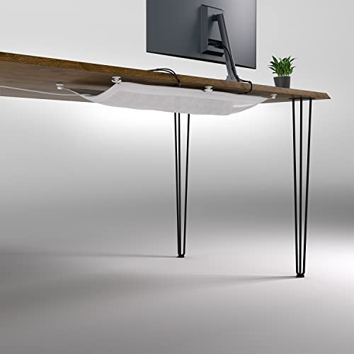 Cable Management net - Under Desk Wire Management - Flexible Under Desk Cable Management Tray White - color: White