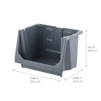 IRIS USA Open Front Storage Bins, Large - 3 Pack, Heavy Duty Garage Storage, Stackable Storage Bins, Tools Hose Household Product Sporting Goods, Wide Open Front, Interlocked Secure Stacking, Gray - size: Large - 3 Pack