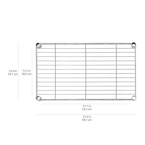 Amazon Basics 4-Shelf Steel Wire Storage Shelves for Garage, Adjustable Metal Shelving Unit, 200 lbs Per Shelf, 23.2" W x 48" H x 13.4" D, Black | Sturdy, Adjustable, Easy Assembly, Storage