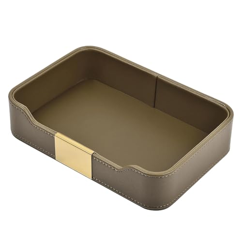 PU Leather Valet Tray Catchall Organizer for Men - Nightstand Dresser Desk Tray for Keys Wallet Watch Jewelry, Bedside Entryway Table Storage Box, EDC Accessories Holder Catch All Dish, Green - color: Green