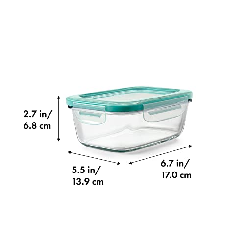 OXO Good Grips 3.5 Cup Smart Seal Airtight Glass Rectangle Food Storage Container - size: 3.5 Cup, style: Glass