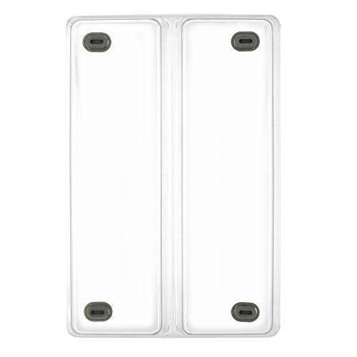 Glad Plastic Drawer Storage Tray – Heavy Duty Organizer Bin for Home, Kitchen, Bath, Bedroom, Office | Non-Slip Feet, 2-Compartment, Clear - size: 2-Compartment (Pack of 1)