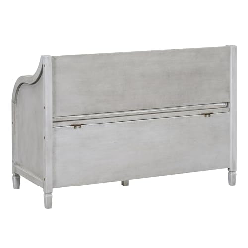 Knocbel Rustic Entry Storage Bench with Hidden Compartments and Removable Cushion, Wooden Entryway Hallway Foyer Shoe Bench Bedroom End of Bed Bench, 250lbs Weight Capacity (Gray Wash) - color: Gray Wash