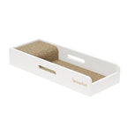 SpaceAid Knife Drawer Organizer Bamboo Insert Dock, Kitchen Steak Knives Holder Organizers Block for Drawer in Storage Organization (Small, White) - size: White, Small