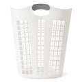 Gracious Living Laundry Basket, Easy Carry Flex Collapsible Hamper, 87.5 Liters, White - Large Plastic Clothes Storage Organizer for Home, Bathroom, and Bedroom - size: 1 Pack