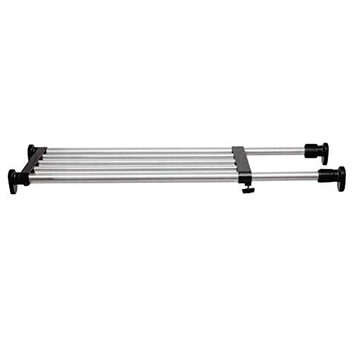 BAOYOUNI Expandable Shelf Closet Tension Rod Adjustable Shelving Unit Storage Rack Organizer Hanger Space Saving Divider for Wardrobe, Cupboard, Kitchen, Bathroom Use, Black - color: Black, 1pc (2-bar Telescopic), size: Recommended Use Length: (27.17-36.0