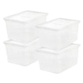IRIS USA 4-Pack Storage Bins with Lids, 58 Quart, Clear Stackable Containers Box Organize Shoes Closet Shelves Clothes Blankets Towels - BPA-Free Plastic - size: 58 Qt, style: 4 Pack