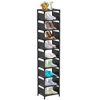 10-Tier Vertical Shoe Rack, Tall Narrow Shoe Shelf Space Saving Organizer for Entryway Door Small Space