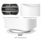 UnionBasic Rotating Desk Organizer, 360 Desk Spinning Caddy, Desktop TV Guide/Mail/Media/Remote Controller Holder Organizer,White - color: White