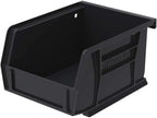 Akro-Mils 30210 AkroBins Plastic Storage Bins, Space-Saving Stackable Bins for Garage, Pantry, Craft Organization, 5" x 4" x 3", Black, 24-Pack - color: Black
