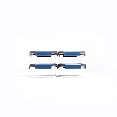 LocknLock LBF452RS4N Modular Plus Food Storage Container,8 set (4 containers & 4 Lids)- Navy - color: Navy, size: 8 set (4 containers & 4 Lids)